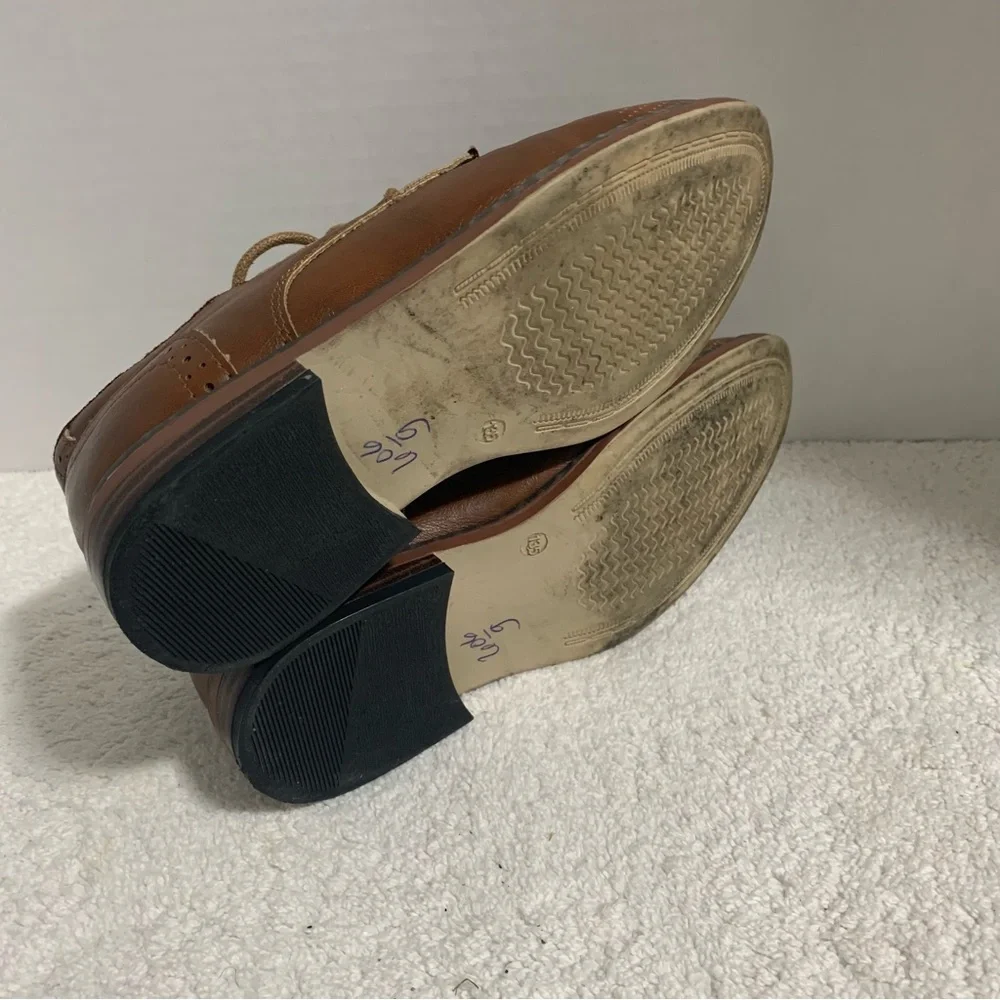 Steve Madden Toliverr‎ Leather Oxford Shoes Cognac 13.5